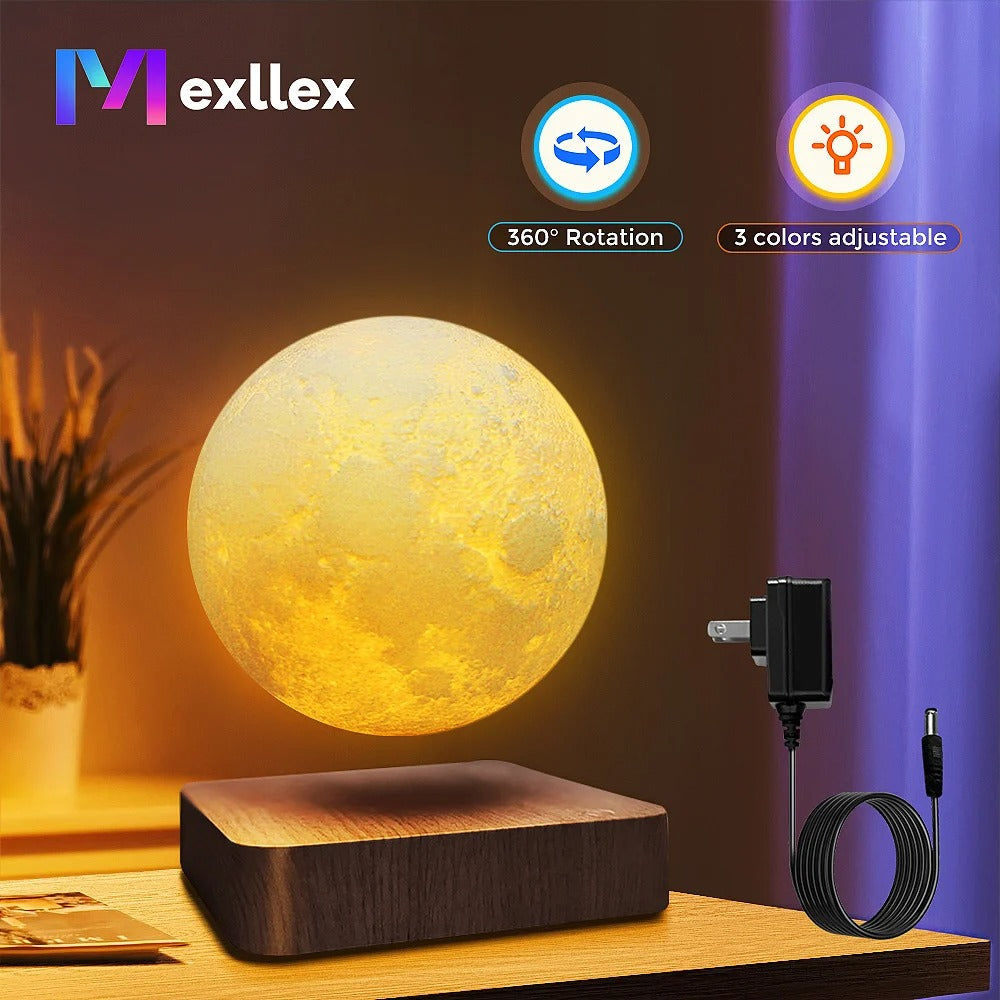 Levitating Moon Magnetic Floating Night Light, 3 Colors Temperature
