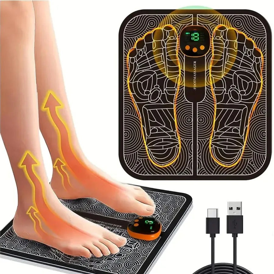 Electric Muscle Stimulation EMS Foot Relax Pad – Muscle Relief with LCD Screen
