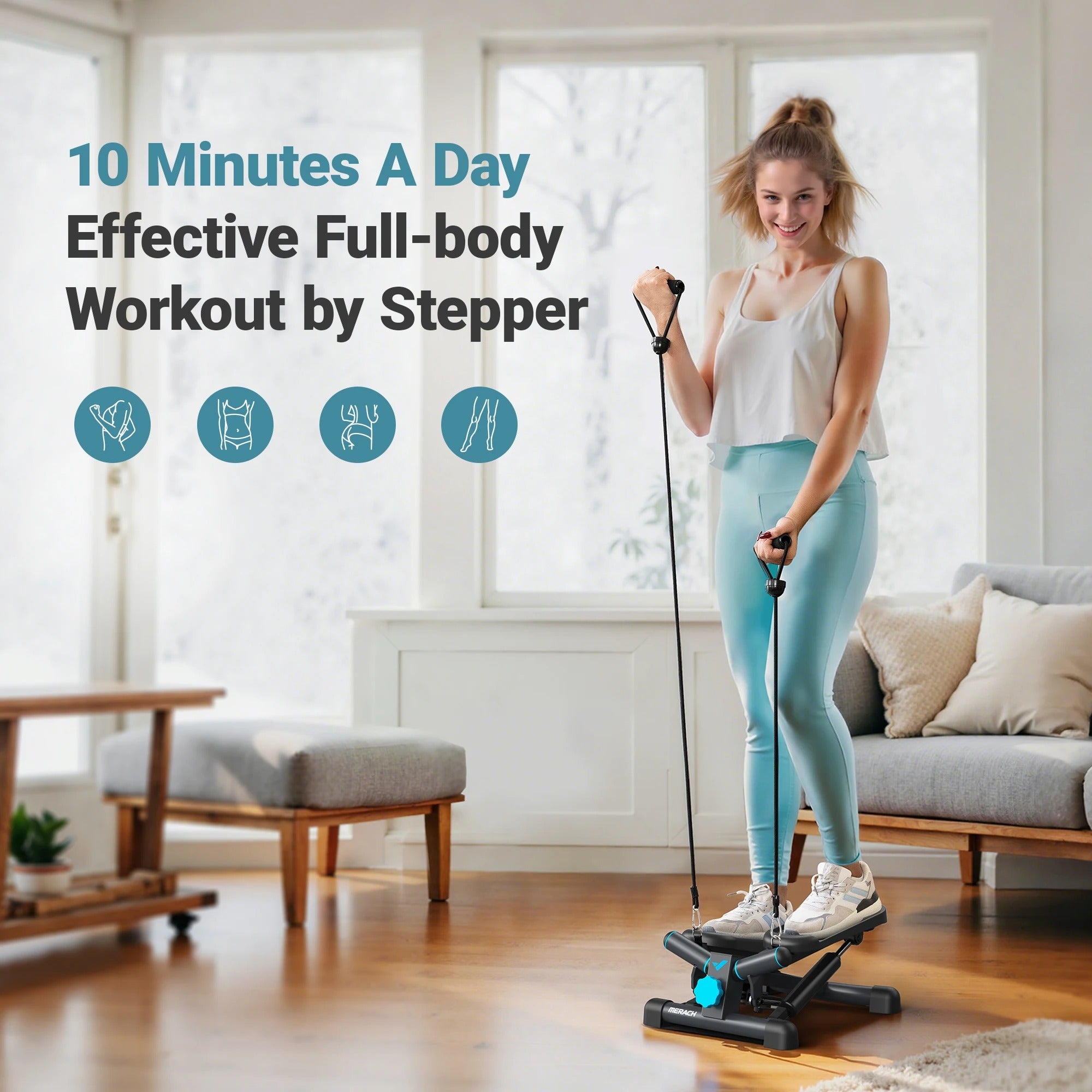 MERACH Mini Twist Stepper – Full Body Fitness with Resistance Bands