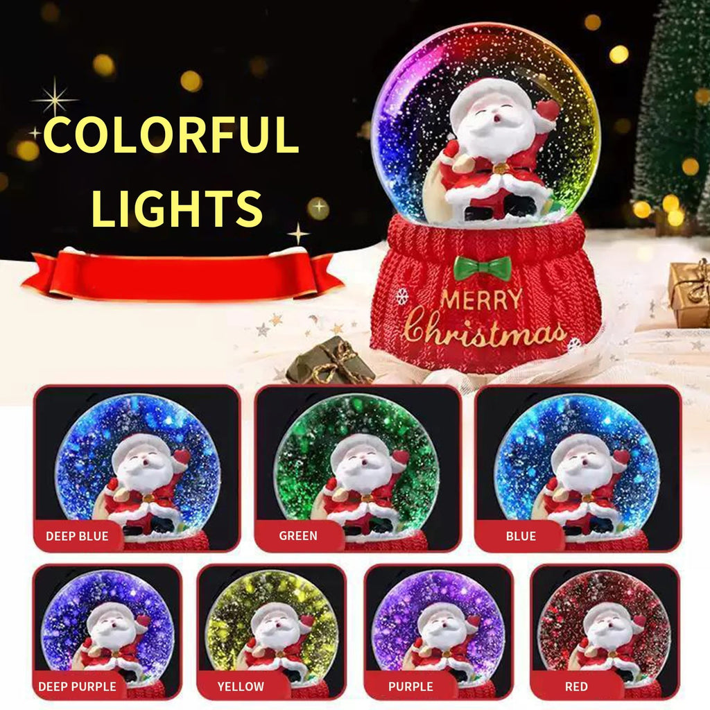 Christmas Snow Globe – 7-Color LED Musical Santa Decor