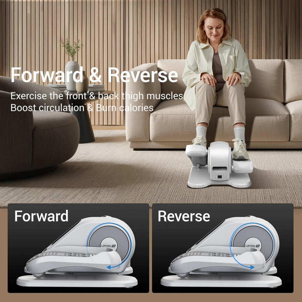 Quiet Portable Under Desk Elliptical for Seniors, Electric Seated Leg Exerciser with Remote – Compact Training Machine