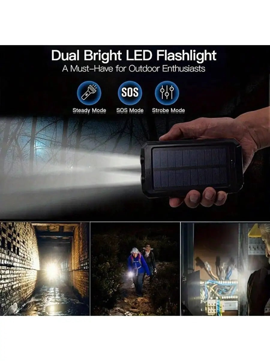 UltraCharge 50000mAh Solar Power Bank – Dual USB & Type-C Fast Charging for IOS & Android Outdoor Use