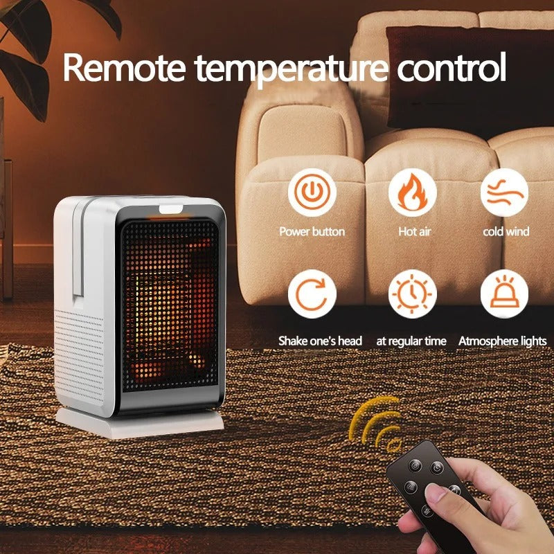 Heater Desktop 1000W Heater Cooling And Heating PTC Speed Belt Remote Control Large Air Outlet Fast Heating Multi Occasion Use