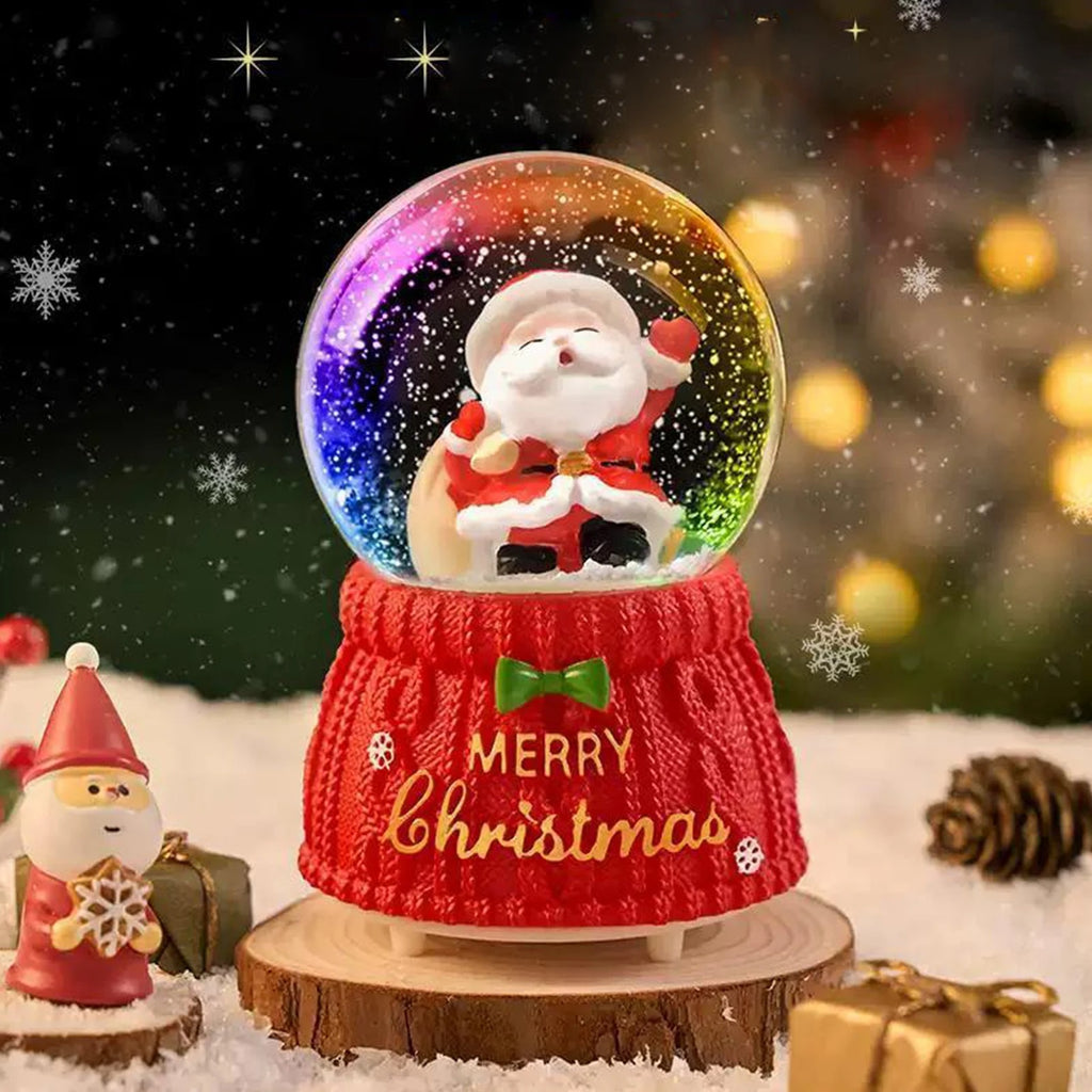 Christmas Snow Globe – 7-Color LED Musical Santa Decor