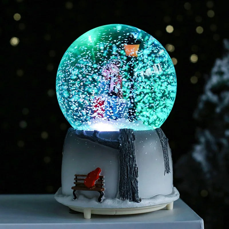 Romantic Sky City LED Snow Globe – Automatic Music Box Decoration
