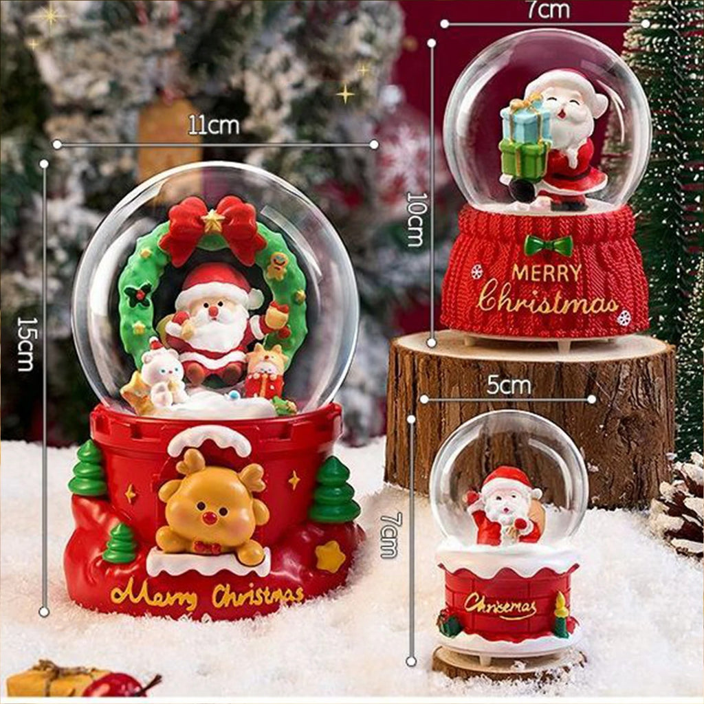 Christmas Snow Globe – 7-Color LED Musical Santa Decor