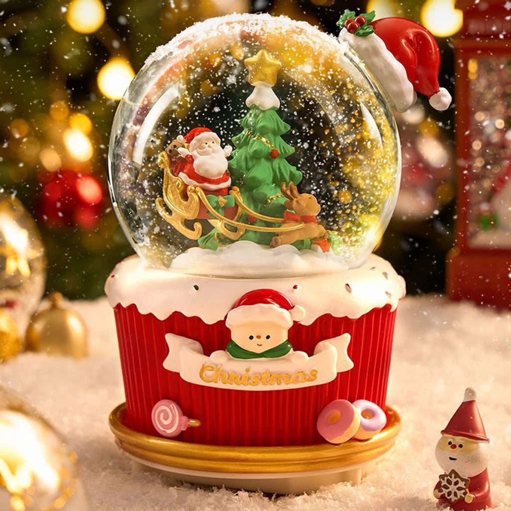 Christmas Snow Globe – 7-Color LED Musical Santa Decor
