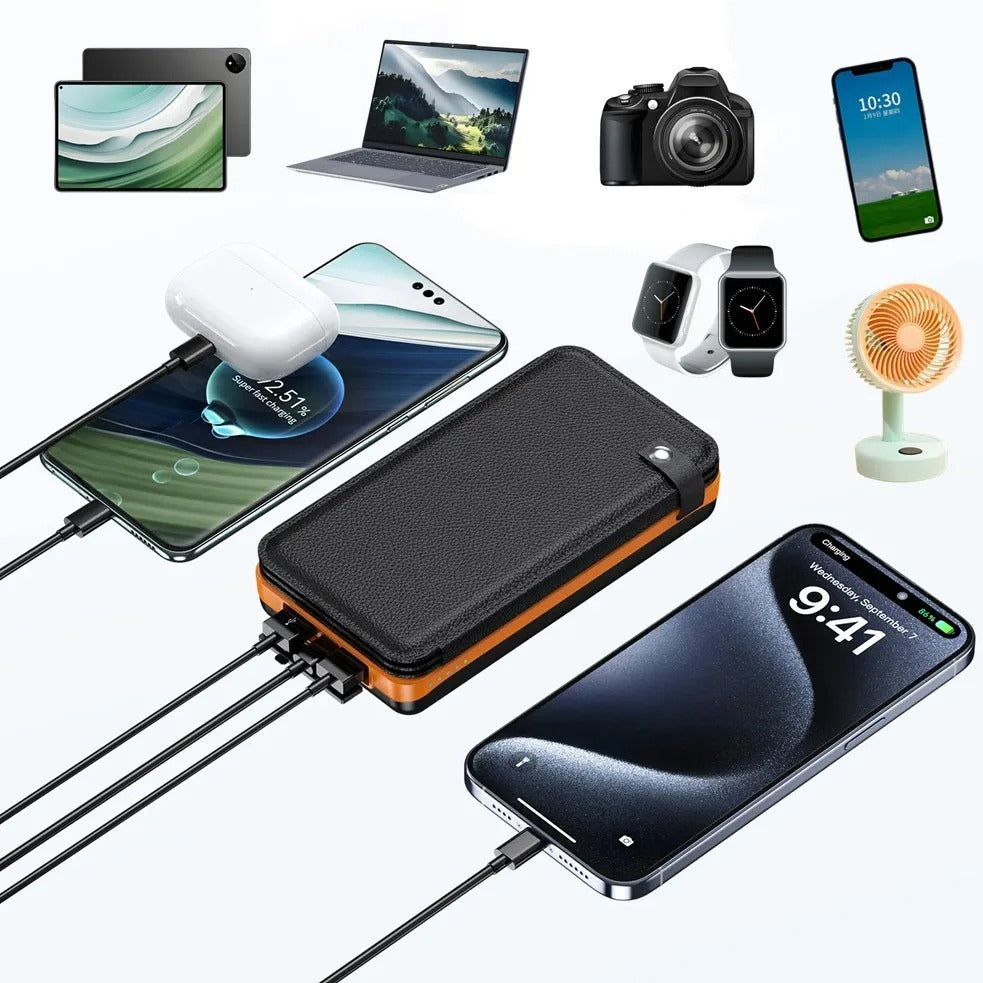 UltraCharge 50000mAh Solar Power Bank – Dual USB & Type-C Fast Charging for IOS & Android Outdoor Use
