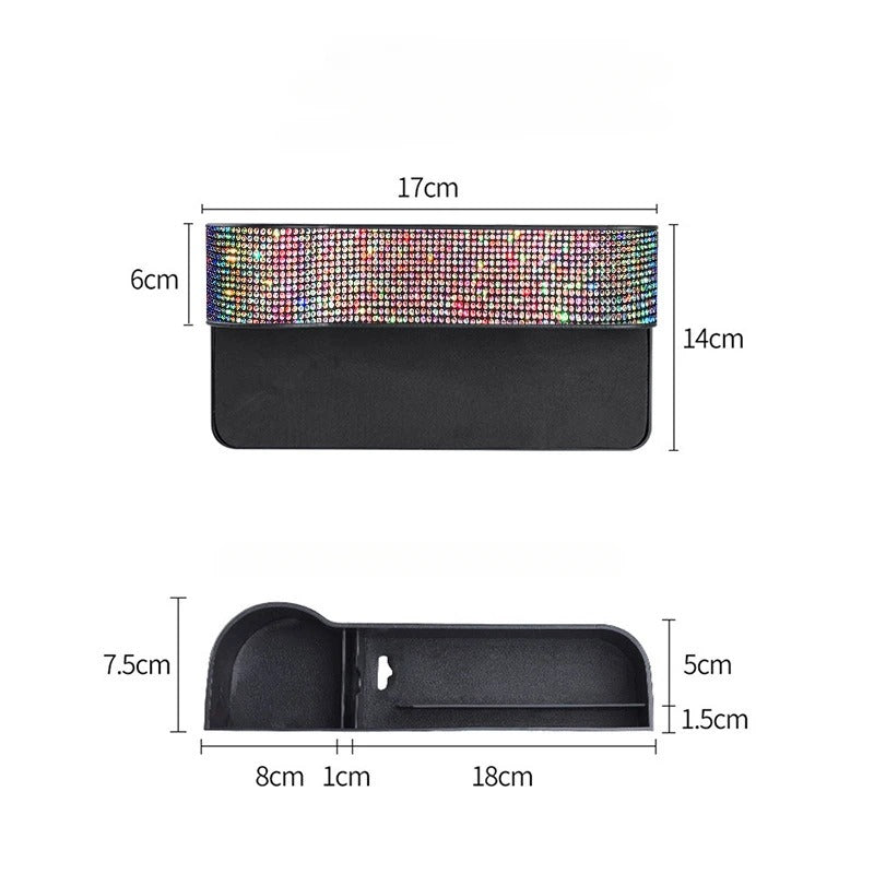 Luxury Diamond Car Seat Gap Organizer with Charger & Cup Holder