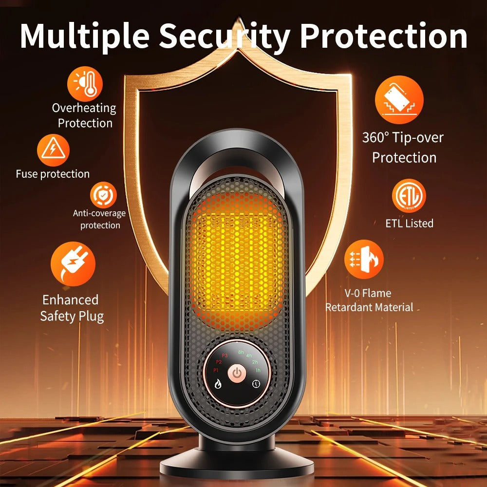 1500W Electric Heater Portable Desktop heater small household Heater cooling and heating PTC quick heating With Remote Control