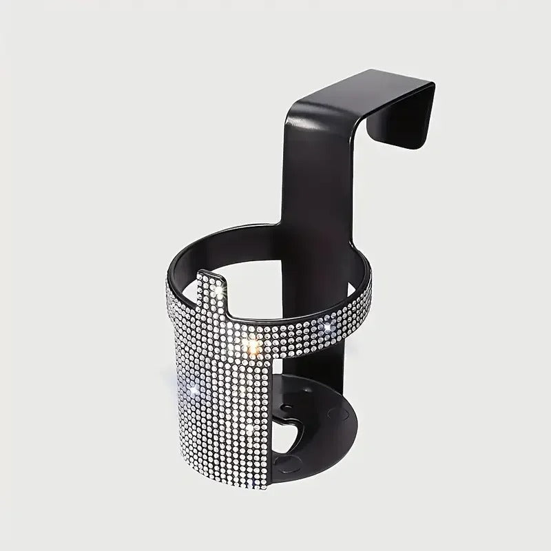 Diamond Crystal Car Cup Holder – Universal Door & Window Mount Bottle Stand