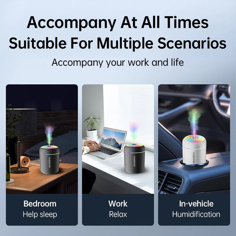 MistAura Mini USB Humidifier – Car & Home Aroma Diffuser