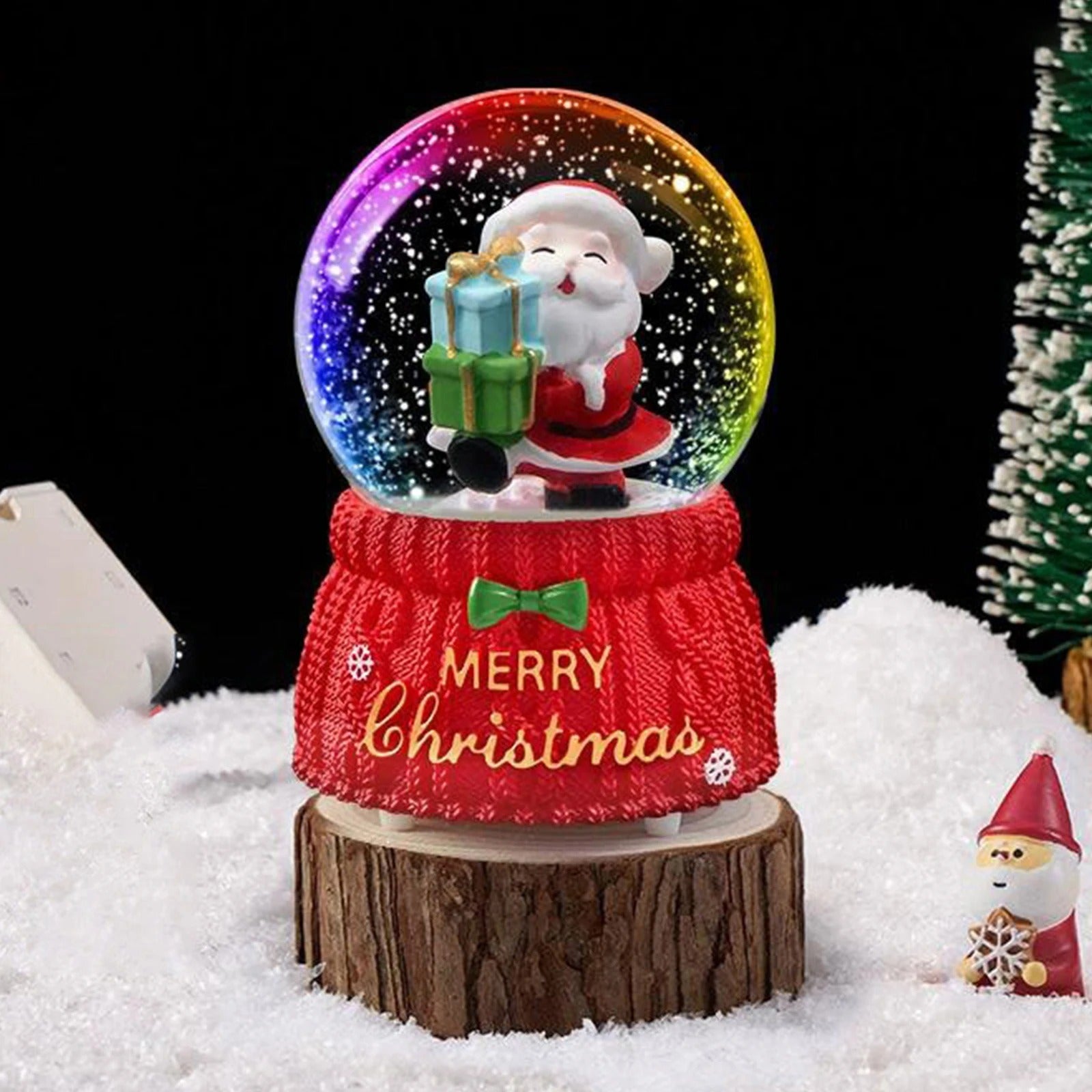 Christmas Snow Globe – 7-Color LED Musical Santa Decor
