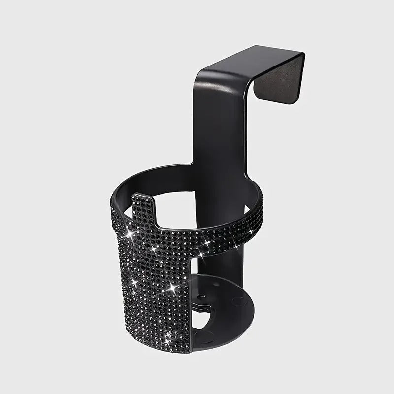 Diamond Crystal Car Cup Holder – Universal Door & Window Mount Bottle Stand