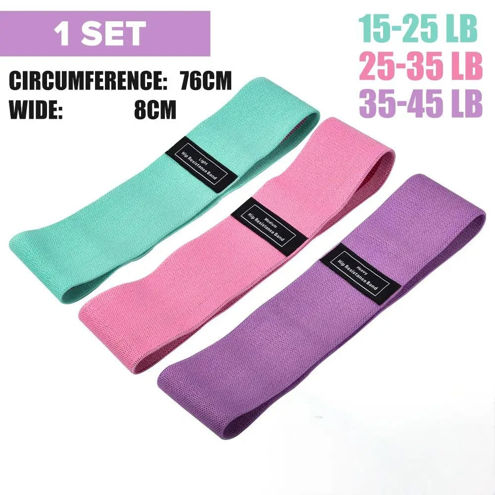 Women's Resistance Bands Stretch Bands for Fitness Yoga Squats and Butt Exercises Includes Three Resistance Levels