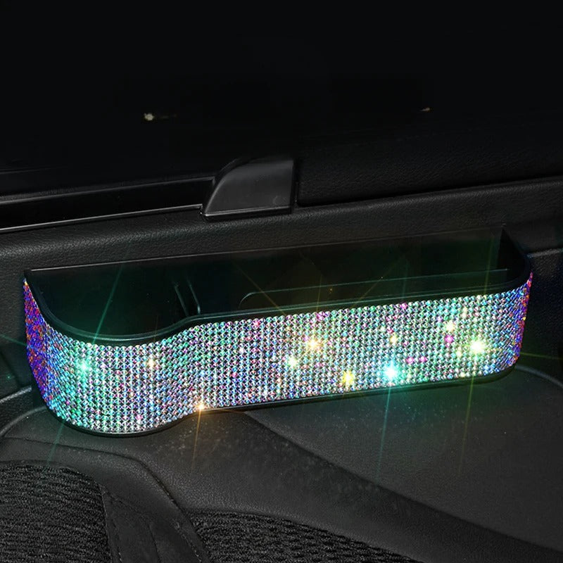 Luxury Diamond Car Seat Gap Organizer with Charger & Cup Holder